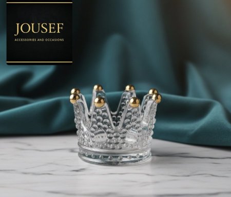 تاج زجاج أطراف ذهبي