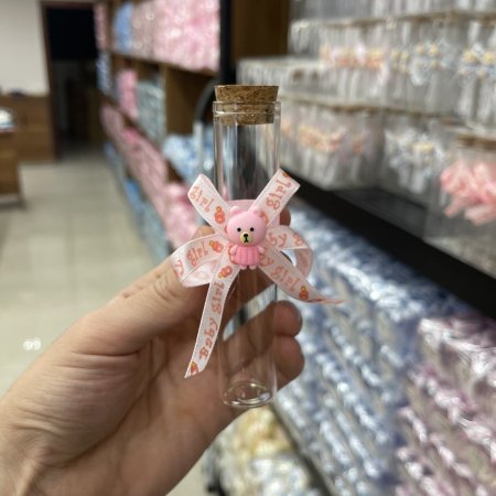 انبوبة زجاج بيبي دب زهري