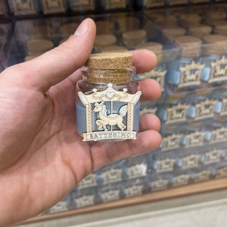 مرتبان زجاج بيبي ازرق كاروسيل